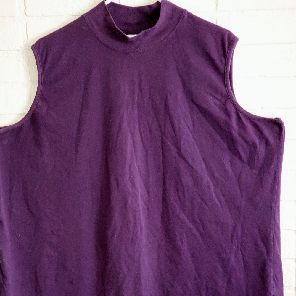 C. J. BANKS Sleeveless Mock Neck Tank